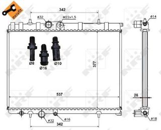 MOTOR SU RADYATORU P206 P206+ (T3E) 1,4 / 1,6 16V / 2,0 16V / 1,4HDI KLIMALI P206 TU5JP4 (1,6 16V) OTOMATIK OLCU: (537*377*26) EASY FIT resmi