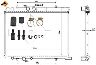 MOTOR SU RADYATORU P206 P206+ (T3E) PLUS 1,1I / 1,4I / 1,6 16V 98> KLIMALI P307 C4 1,4 HDI / 2,0 KLIMALI PARTNER II BERLINGO II XSARA II XSARA PICASSO KLIMALI OLCU: (554 * 376 *27) APARATLI EASY FIT resmi