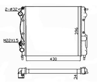 MOTOR RADYATOR CLIO EXPRESS 1,2 / 1,4 (1 SIRA CU+PL) / (430×400×21,5) resmi