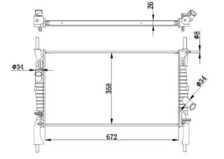 RADYATÖR BRAZİNG TRANSİT 2.2 TDCİ 06 672X358X26 resmi