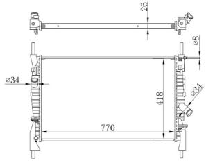 RADYATÖR BRAZİNG TRANSİT 2.2 TDCİ 06 KLİMALI MEK 770X418X26 resmi