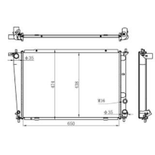 RADYATÖR BRAZİNG KALIN TİP HYUNDAİ STAREX 2.5 TD 650X438X26 MEK. resmi