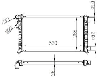 RADYATOR BRAZİNG MT 530X288X26 SAXO 96- resmi