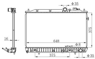 RADYATOR BRAZİNG AT 375X648X16 ELANTRA 1.5İ 90- 67014 resmi