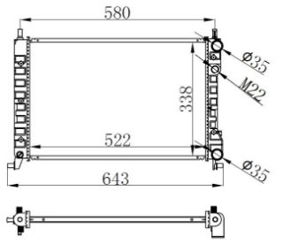 RADYATÖR BRAZİNG PALİO-ALBEA-STRADA 96 1.2-1.4-1.6 16V KLİMASIZ MEK 522X359X23 resmi