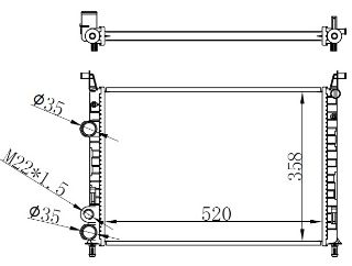 RADYATÖR BRAZİNG PALİO 1.2-1.4İ 05 AC /- MEK 520X358X22 resmi