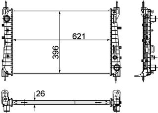 RADYATÖR BRAZİNG LİNEA 1.3 JTD AC KLİMASIZ MEK 621X395X26 resmi