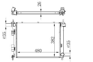 RADYATOR BRAZİNG MT 480X382X26 İ20 1.1CRDI/1.4CRDI 09 / 14 67616 resmi