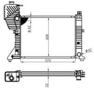 RADYATÖR BRAZİNG SPRINTER 95 KLİMASIZ MEK 570X408X40 resmi