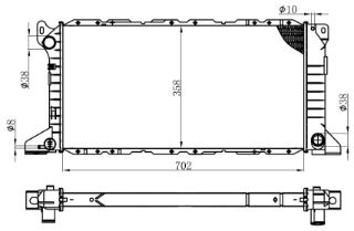 RADYATÖR BRAZİNG TRANSİT 2.5D 94-00 AC MEK 702X358X32 resmi