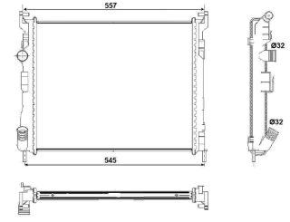 RADYATÖR BRAZİNG CLİO II 1.5DCİ AC KLİMASIZ MEK 480X398X26 resmi