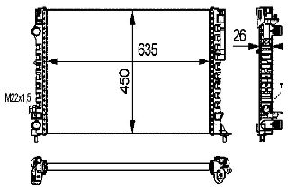 RADYATÖR BRAZİNG LGN 97-01 -ESPACE III 99-02 1.6-1.8-2.0-1.9D KLİMASIZ MEK 635X438X22 resmi