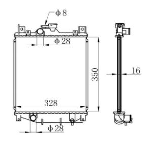 RADYATOR BRAZİNG MT 350X328X16 SWİFT 1.0İ/1.3İ 91- 64173 resmi