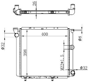 RADYATÖR BRAZİNG EXP-R9-R11 400X398X26 MRN002 resmi