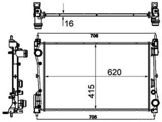 RADYATÖR BRAZİNG CORSA D 1.3CDTI MEK AC KLİMASIZ 620X398X26 resmi