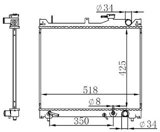 RADYATOR BRAZİNG AT 425X518X26 GRAND VİTARA 1.6 2004 641757 resmi