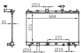 RADYATOR BRAZİNG AT 375X668X16 SX-4 CROSS 1.6İ 2013 606147 resmi