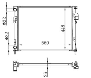 RADYATÖR BRAZİNG TRAFİC II-VİVARO 01 1.9DTI KLİMASIZ MEK 560X448X26 resmi