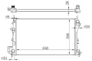 RADYATOR BRAZİNG MT 650X398X26 VECTRA C 2.0İ/2.2/3.2İ 16V/2.0 DTI 63022A resmi