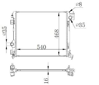 RADYATOR BRAZİNG MT 540X468X16 QASHQAİ 1.5 DCİ 2013 /KADJAR 1.6 DCİ 2015 637665 resmi