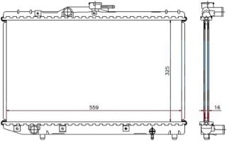 RADYATOR BRAZİNG MT 325X558X16 STARLET 1.3 89 64773 resmi