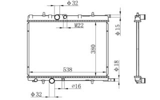 RADYATÖR BRAZİNG P206 ALT KAZAN 16 LIK TAHLİYELİ OTOM..ŞANZ. 380X538X26 resmi