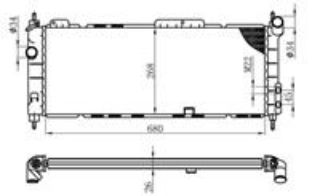 RADYATÖR CORSA B-TIGRA 1.2-1.4 16V-1.6 16V AC KLİMASIZ MEK BRAZİNG 680X268X26 resmi