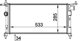 RADYATÖR BRAZİNG CORSA B-TIGRA-COMBO 1.2-1.4-1.4 16V KLİMASIZ MEK 530X268X22 resmi