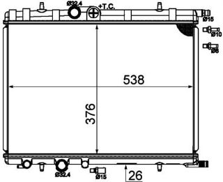 RADYATÖR BRAZİNG 307 02 XSARA 00-05 1.6 16V AC KLİMASIZ OTOM 538X380X26 resmi