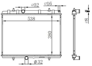 RADYATOR BRAZİNG MT 380X538X16 PART.TEPEE /308/407 1.6HDI 06 63606A resmi