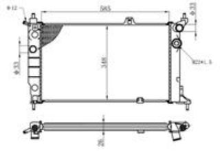 RADYATÖR ASTRA F 1.4-1.6-1.8-2.0 AC MEK 585X348X26 resmi