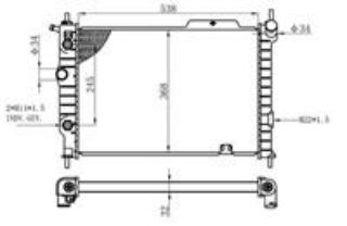 RADYATÖR BRAZİNG ASTRA F 93-98 1.4I-1.6I-2.0I KLİMASIZ MEK OTOM 538X368X26 resmi