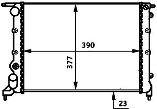 X RADYATÖR BRAZİNG CLİO 91-98 R19 94-95 1.2-1.4 E7F.7.06 MEK AC 390X348X18 resmi