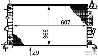 RADYATÖR BRAZİNG VECTRA B 2.5I V6-2.6I V6-I 500 2.5 AC OTOM 608X358X26 resmi