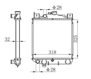 RADYATOR BRAZİNG MT 325X328X32 SWİFT 1.0İ/1.3İ 91- 64083 resmi