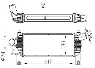 İNTERCOOLER BRAZİNG İNTERCOOLER A/M 445X185X64 NAVARA II D4D 2005 /PATHFİNDER 2005 96622 resmi