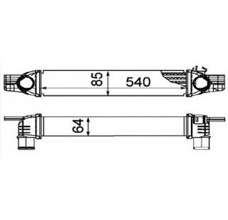 TURBO RADYATÖRÜ İNTERCOOLER FIAT FİORİNO-BİPPER-NEMO 540X85X64 MEK.-OTOM. resmi