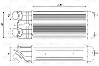 TURBO INTERCOLLER RADYATÖRÜ P207 P1007 C2 C3 II 1,6HDI 16V OLCU: (300×147×76) resmi