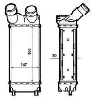 İNTERCOOLER BRAZİNG İNTERCOOLER A/M 300X150X80 PARTNER 1.6 HDI 2008 96584 resmi