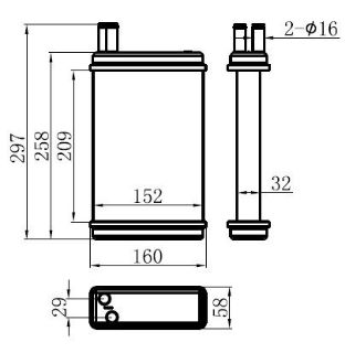 KALORİFER BRAZİNG HEATER A/M 209X155X32 PİCKUP resmi