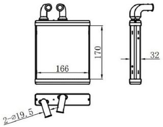 KALORİFER BRAZİNG HEATER A/M 170X170X32 FİESTA V1 2008 2012/1.4-1.5-1.6 TDCİ/1.25-1.4 İ 71771-1740613 resmi