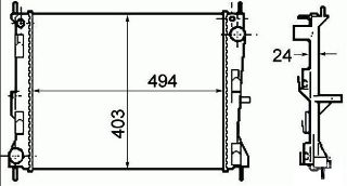 RADYATÖR CLİO III-MODUS-MİCRA III 1.5 DCI-1.2 16V-1.4-1.6 AC KLİMASIZ MEK 495X416X23 resmi