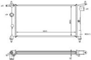 RADYATÖR CORSA B-TIGRA-COMBO 1.2-1.4-1.4 16V KLİMASIZ MEK 530X285X34 resmi