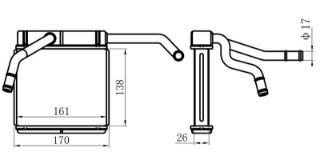 KALORIFER RADYATÖRÜ BRAZING MAZDA B2500 140X165X26 AT/MT SANZUMAN resmi