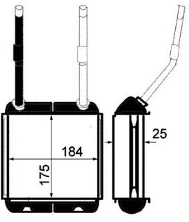 KALORİFER RADYATÖRÜ BRAZİNG ASTRA F-CALIBRA A-VECTRA A UZUN BORULU KLİMASIZ 169X178X32 resmi