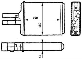 KALORİFER RADYATÖRÜ BRAZİNG VECTRA B BORULU 220X165X26 resmi