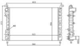 RADYATÖR PALİO-ALBEA-STRADA 96 1.2-1.4-1.6 16V KLİMASIZ MEK 522X359X23 resmi