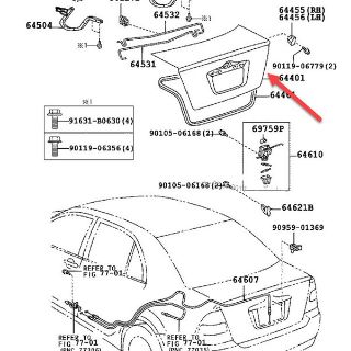 BAGAJ KAPAĞI COROLLA 02-06 HB. resmi