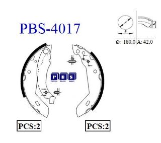 ARKA FREN BALATASI PABUC P205 - R9-R11-CLİO I 1.5DCI P205 I/II-P309 I/II BENZİNLİ TU MOTOR 180 * 4 resmi