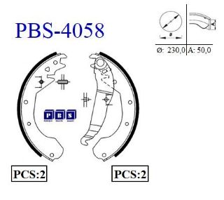 ARKA FREN BALATASI PABUCLU COMBO 1.2-1.4-1.7D 94-10.01 KADETT 1.4-1.5-1.7 93->00 230X51MM resmi